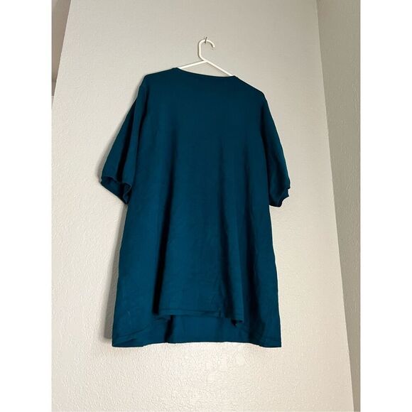 Torrid TEAL SWEATER KNIT LACE INSET TOP Size 5 5x - Picture 3 of 3